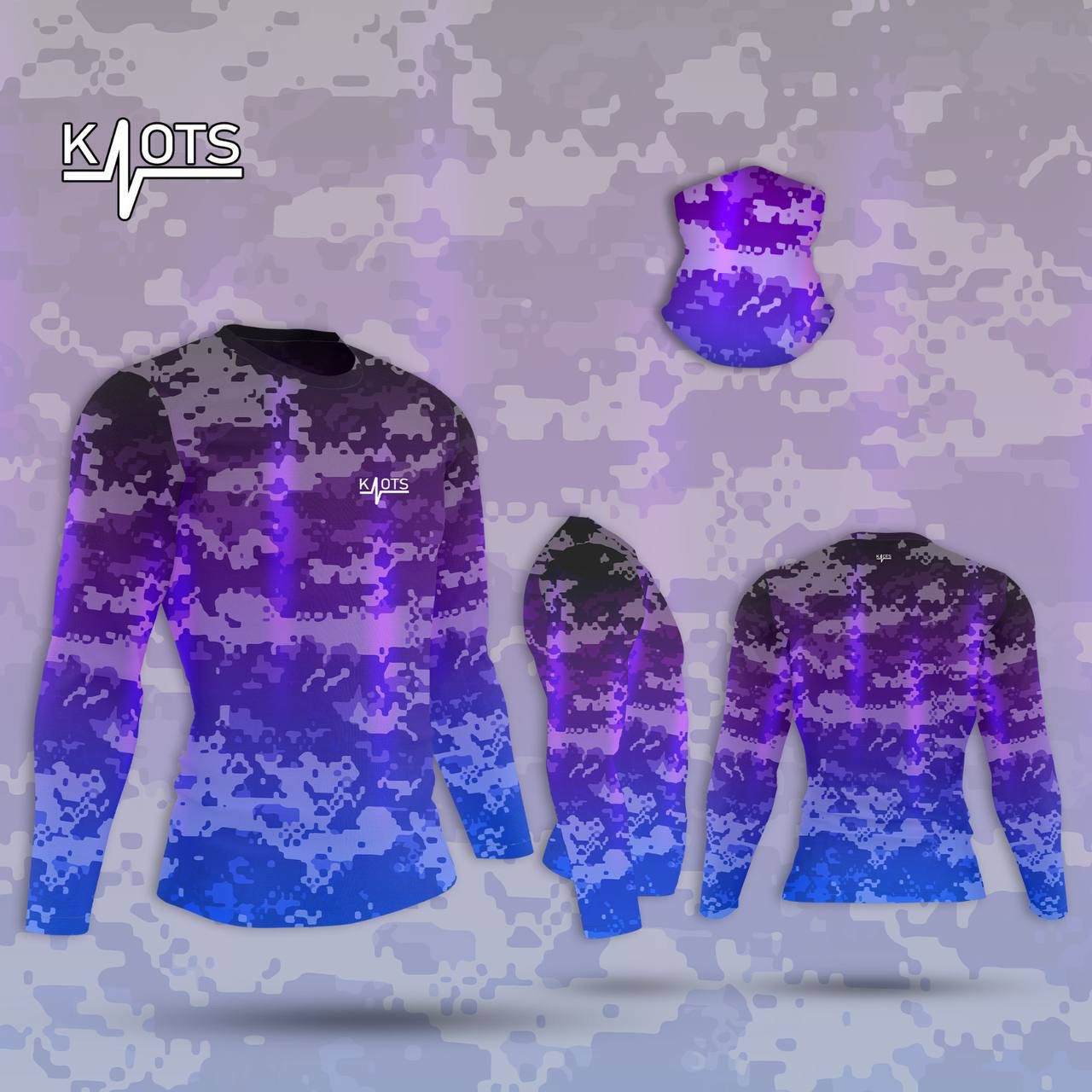 digital purple camo rashguard