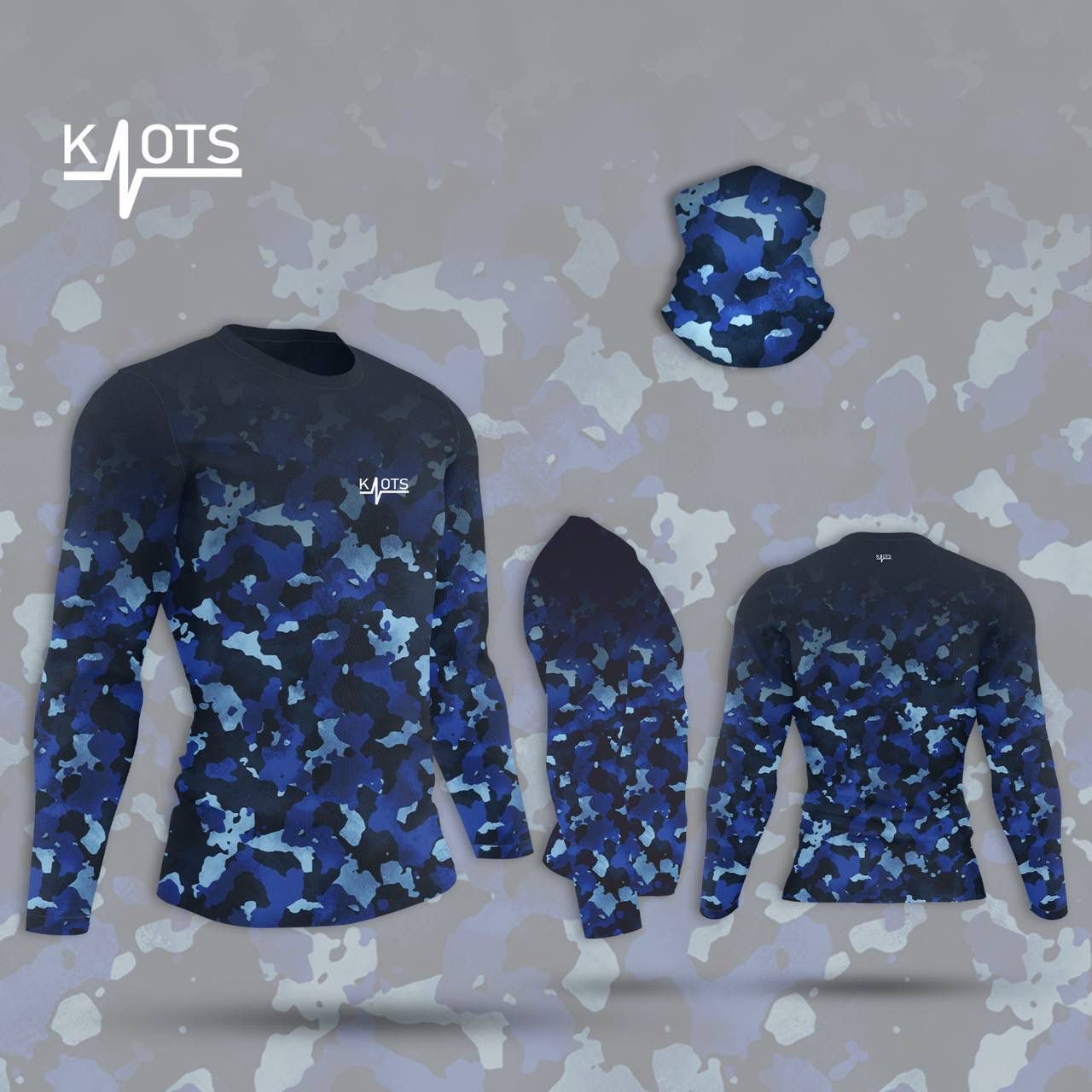 Digital  dark blue camo rashguard